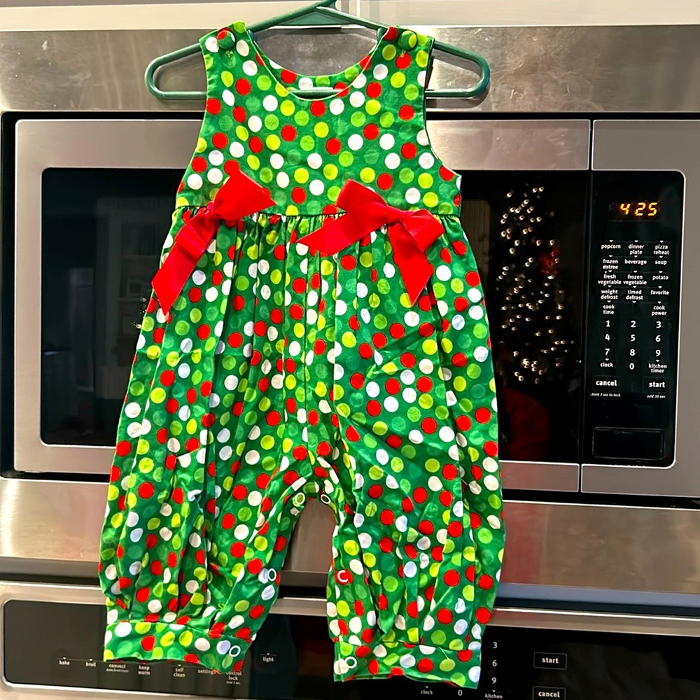 Baby Girl Christmas Romper. Size 9 month